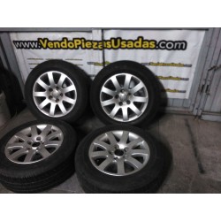 JUEGO 4 LLANTAS ALUMINIO AUDI NEUMATICOS NUEVOS 205 50 15 91V FIRESTONE DUNLOP